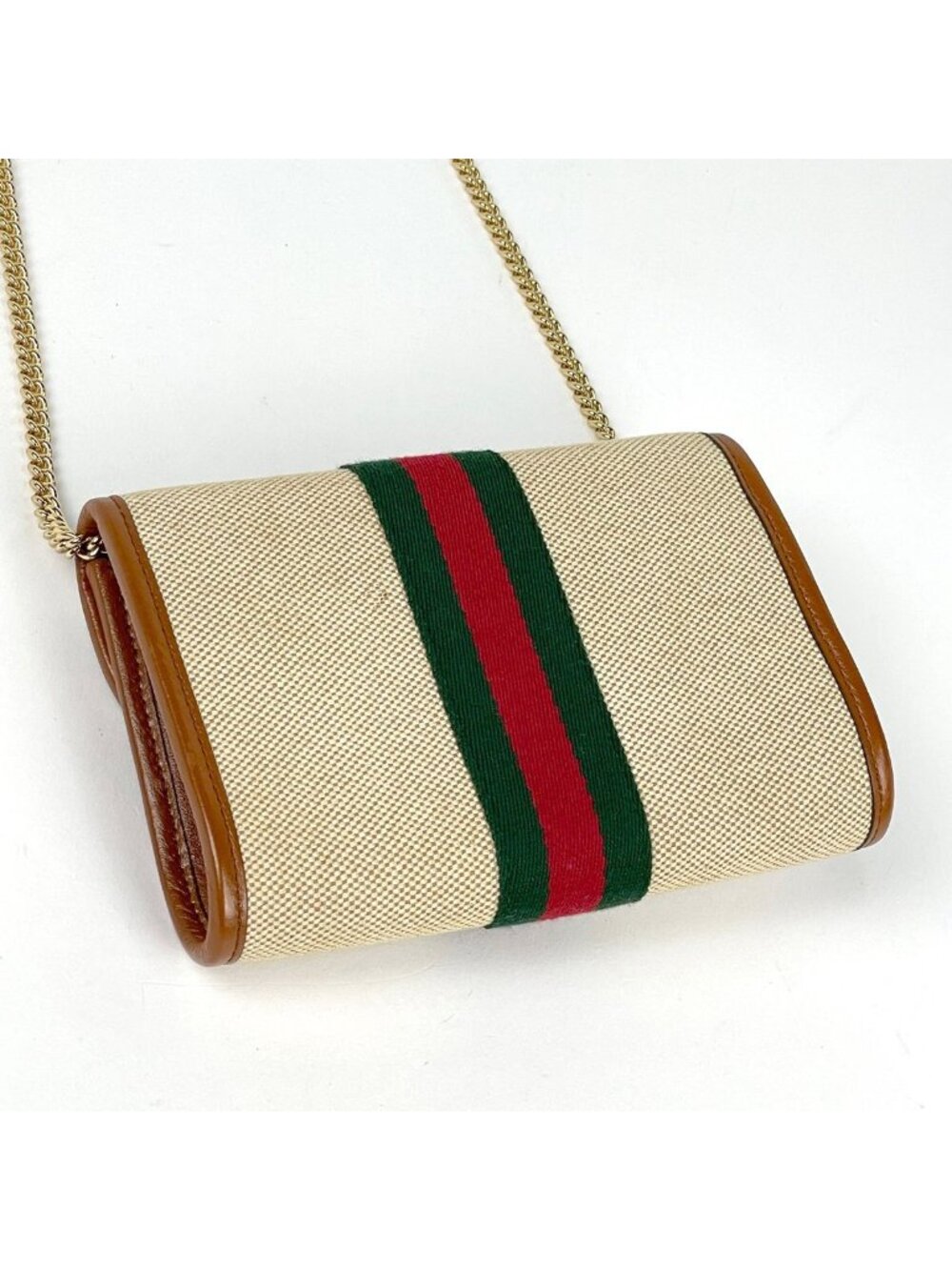 Gucci Shoulder Bag Rajah Tiger Head Web Canvas Beige Brown - Picture 2 of 7